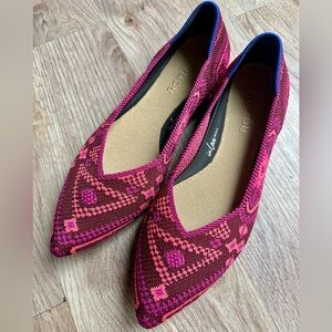 Rothy’s The Point II Berry Boho Flats In Love Insole 8.5 Rare NEW Designer